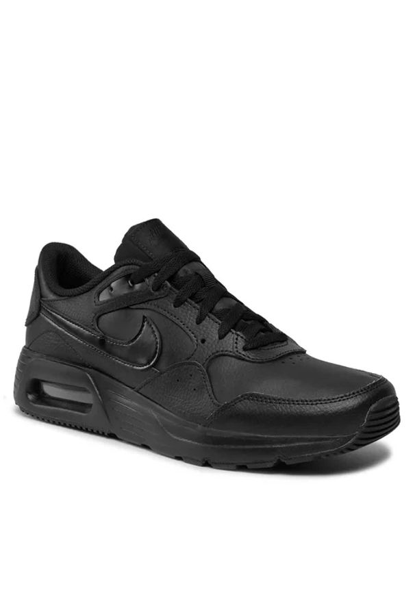 Nike AIR MAX SC LEA Sneakersy męskie. Okazja: na co dzień. Kolor: czarny. Materiał: guma, skóra, syntetyk. Szerokość cholewki: normalna. Model: Nike Air Max