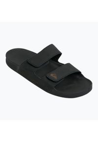 Klapki męskie Quiksilver Rivi Leather Double Adjust. Kolor: czarny