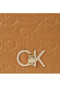 Calvin Klein Torebka Re-Lock Shoulder Bag Md - Emb K60K611061 Brązowy. Kolor: brązowy #4