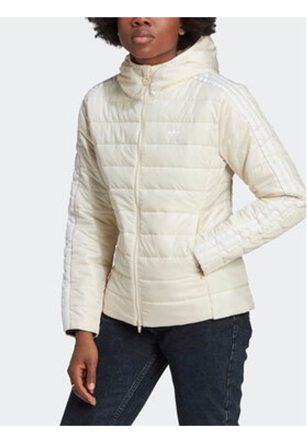 Adidas - adidas Kurtka przejściowa Premium HK5251 Beżowy Slim Fit. Kolor: beżowy. Materiał: syntetyk