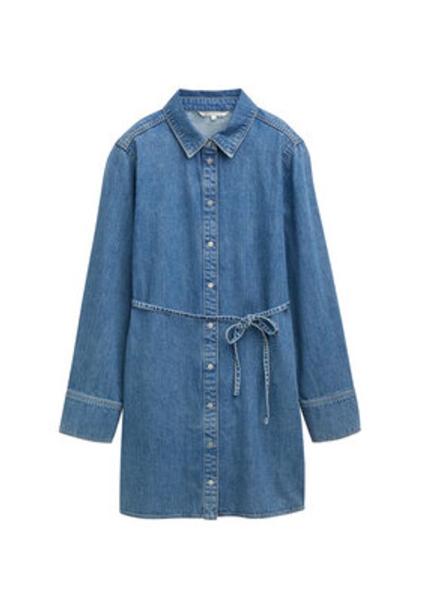 Tom Tailor Denim Sukienka jeansowa 1045461 Niebieski Regular Fit. Kolor: niebieski. Materiał: bawełna