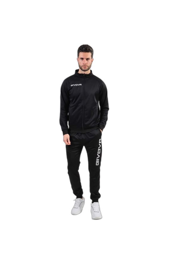 Dres polarowy Givova Cuba. Kolor: czarny. Materiał: polar, dresówka