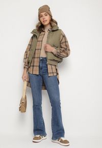 Born2be - Niebieskie Elastyczne Jeansy o Kroju Dzwonów Zenaia. Okazja: na co dzień. Kolor: niebieski. Styl: casual, elegancki #3