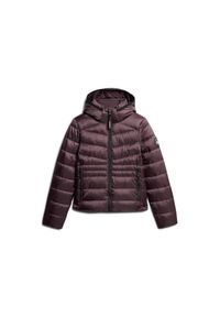 Damska ocieplana kurtka puchowa Superdry Fuji Quilt. Kolor: czerwony. Materiał: puch