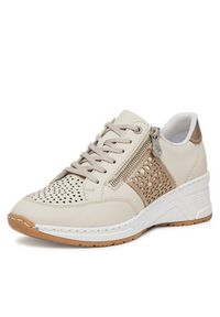 Rieker Sneakersy N4344-60 Beżowy. Kolor: beżowy. Materiał: skóra #5