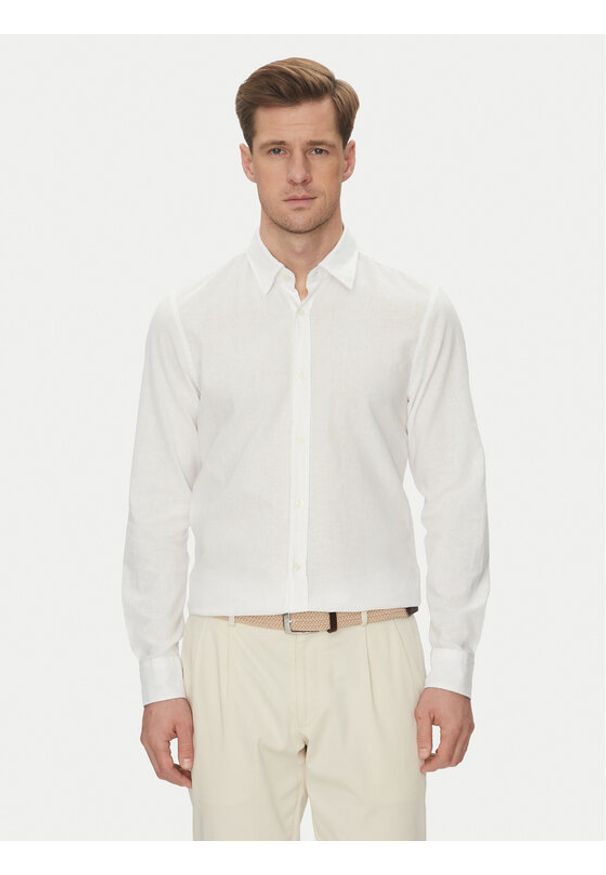 JOOP! Jeans Koszula 15 JJSH-92Hanson2K-W 30045977 Biały Regular Fit. Kolor: biały. Materiał: len, bawełna