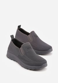 Born2be - Szare Wsuwane Buty Sportowe Sneakersy z Siateczki z Elastycznymi Wstawkami Aerero. Okazja: na spacer, na co dzień, na spotkanie biznesowe. Zapięcie: bez zapięcia. Kolor: szary. Materiał: jeans. Sport: turystyka piesza #6