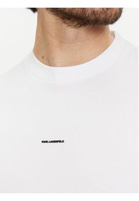 Karl Lagerfeld - KARL LAGERFELD T-Shirt 755057 542221 Biały Regular Fit. Typ kołnierza: dekolt w karo. Kolor: biały. Materiał: bawełna