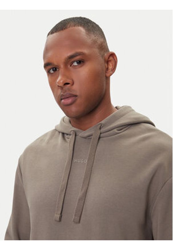 Hugo - HUGO Bluza Dapo 50486478 Beżowy Relaxed Fit. Kolor: beżowy. Materiał: bawełna