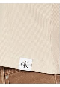 Calvin Klein Jeans Top J20J221055 Beżowy Regular Fit. Kolor: beżowy. Materiał: bawełna #5