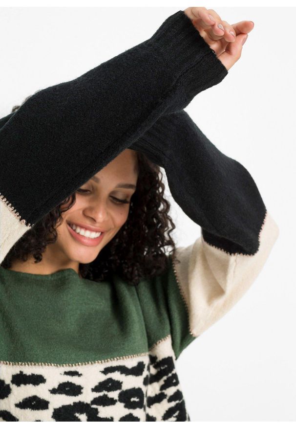 bonprix - Sweter oversize. Kolor: czarny