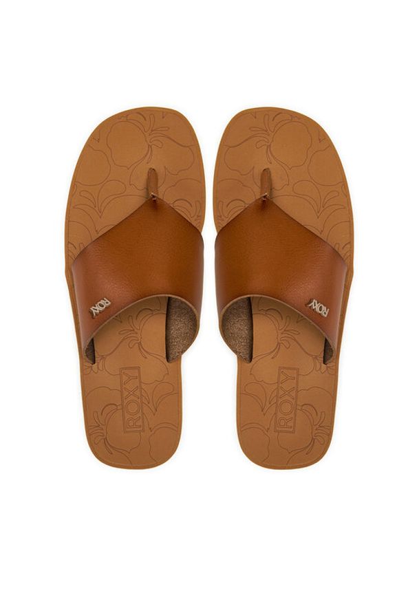 Roxy Japonki ARJL101150 Brązowy. Kolor: brązowy. Materiał: skóra