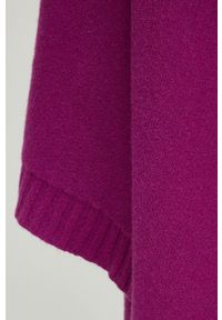 Answear Lab poncho z wełną damski kolor różowy. Kolor: różowy. Materiał: wełna. Wzór: gładki. Styl: wakacyjny #2