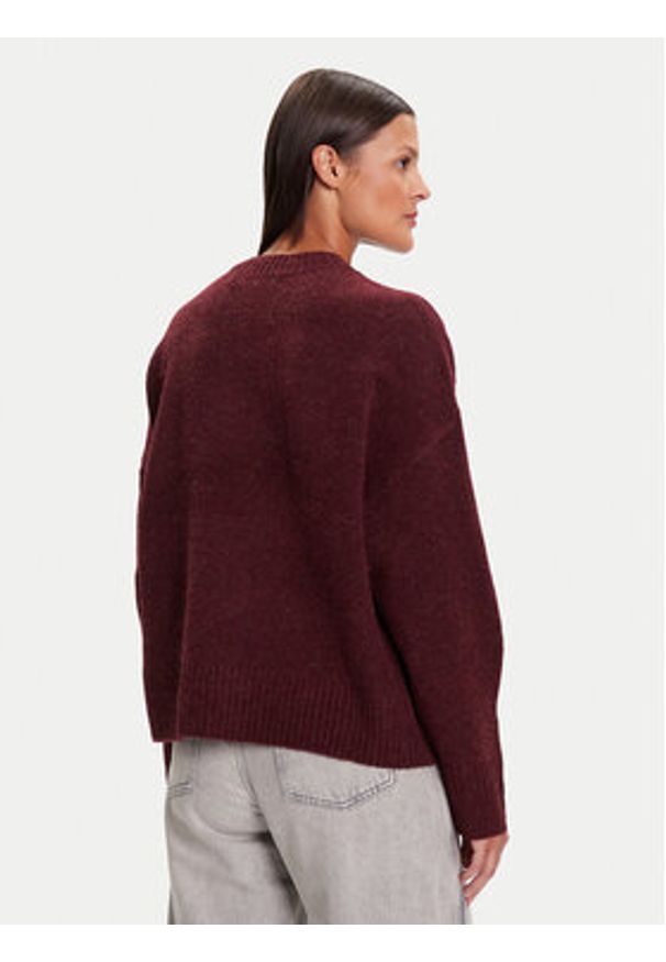 Vero Moda Sweter Boom 10320463 Bordowy Loose Fit. Kolor: czerwony. Materiał: syntetyk