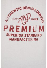 Premium by Jack&Jones T-shirt bawełniany kolor biały gładki. Okazja: na co dzień. Kolor: biały. Materiał: bawełna. Wzór: gładki. Styl: casual