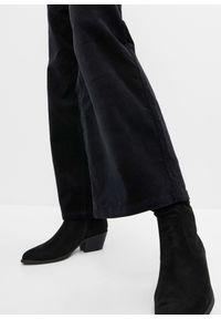 bonprix - Spodnie sztruksowe w stylu Marlena. Kolor: czarny. Materiał: sztruks #3