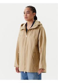 TOMMY HILFIGER - Tommy Hilfiger Parka WW0WW45621 Beżowy Regular Fit. Kolor: beżowy. Materiał: bawełna