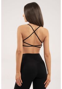 GYM GLAMOUR - Stanik fitness cardio damski Gym Glamour open back. Kolor: czarny. Sport: fitness