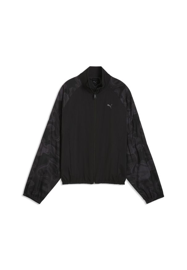 Puma - Damska kurtka treningowa PUMA League o luźnym kroju PUMA. Kolor: szary, fioletowy, wielokolorowy, czarny. Sport: bieganie