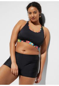 bonprix - Biustonosz bikini bustier. Kolor: czarny. Materiał: materiał
