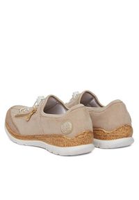 Rieker Sneakersy N42F1-60 Beżowy. Kolor: beżowy. Materiał: zamsz, skóra #5