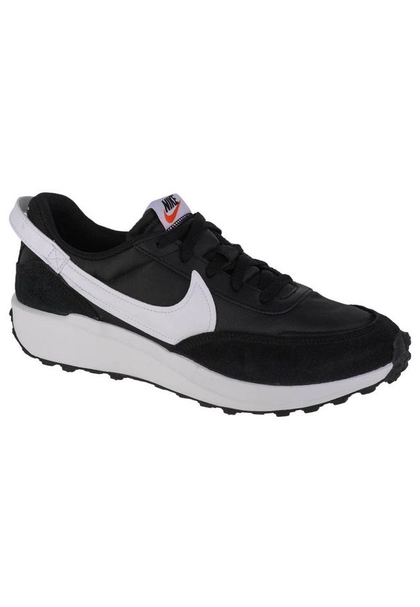 Buty Nike Waffle Debut M DH9522-001 czarne. Okazja: na co dzień. Kolor: czarny. Materiał: tkanina, zamsz, skóra, guma