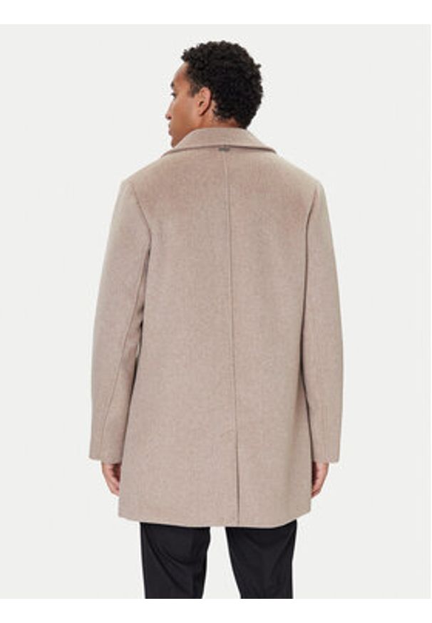 Guess Płaszcz wełniany M4BL3S WGJ82 Beżowy Slim Fit. Kolor: beżowy. Materiał: syntetyk