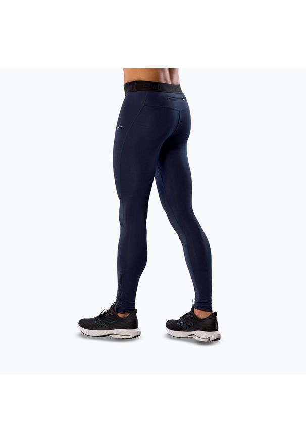 Legginsy do biegania męskie Mizuno Core Impulse Long baritone blue. Kolor: niebieski. Sport: turystyka piesza