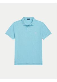 Polo Ralph Lauren Polo 710536856414 Błękitny Slim Fit. Typ kołnierza: polo. Kolor: niebieski. Materiał: bawełna #4