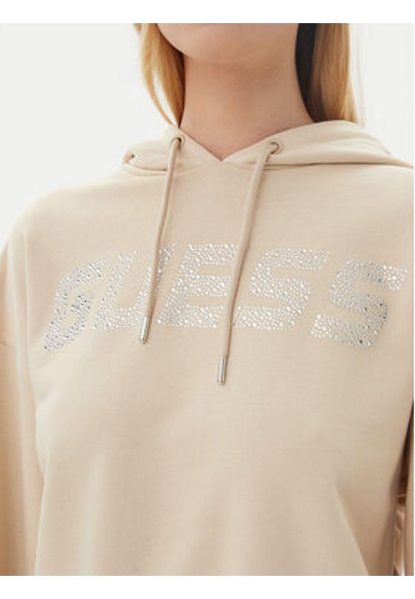 Guess Bluza V5GQ09 KCRP0 Beżowy Relaxed Fit. Kolor: beżowy. Materiał: bawełna