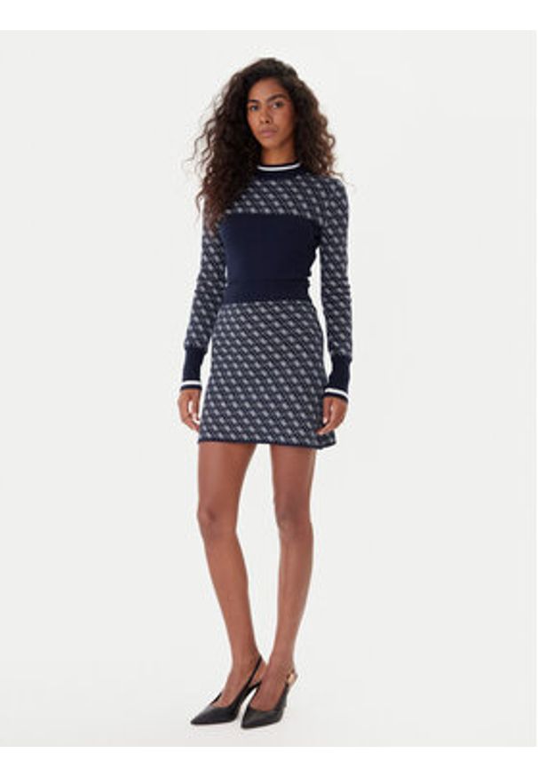 Guess Sweter W5BR24 Z3JD2 Granatowy Slim Fit. Kolor: niebieski. Materiał: syntetyk