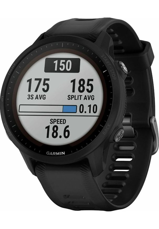 GARMIN - Zegarek sportowy Garmin Forerunner 955 Solar Czarny (010-02638-20). Kolor: czarny. Styl: sportowy