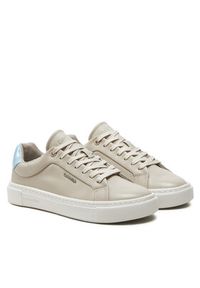 Calvin Klein Sneakersy Cupsole Lace Up W/Ml Lth HW0HW02119 Beżowy. Kolor: beżowy. Materiał: skóra