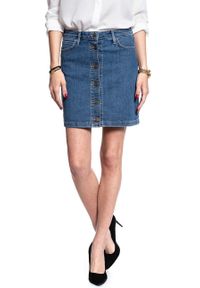 Lee - SPÓDNICA JEANSOWA LEE A LINE SKIRT MID STONEWASH L38NMG44. Materiał: jeans