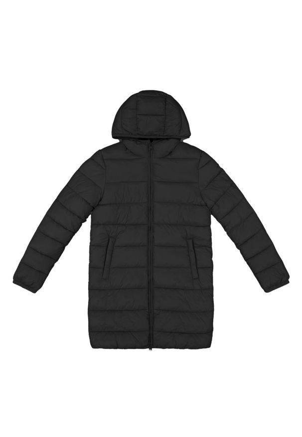 Champion - Kurtka na co dzień damska CHAMPION puchowa z kapturem. Typ kołnierza: kaptur. Kolor: czarny. Materiał: puch. Sport: turystyka piesza