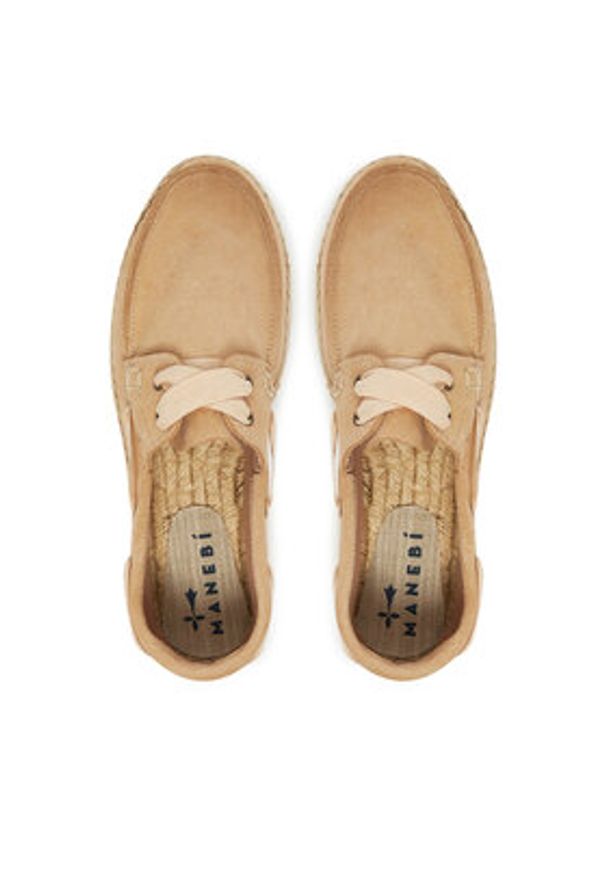 Manebi Espadryle K 1.1 KW Beżowy. Kolor: beżowy. Materiał: zamsz, skóra