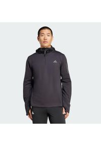 Adidas - Bluza z kapturem Own The Run Winterized Hooded Half-Zip. Typ kołnierza: kaptur. Kolor: czarny. Technologia: ClimaWarm (Adidas). Sport: bieganie