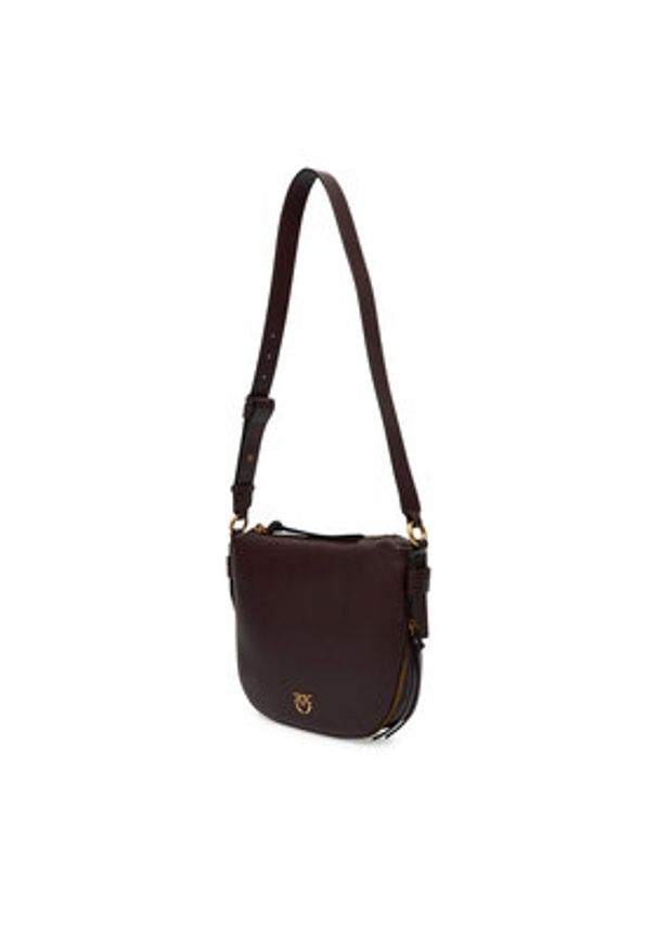Pinko - PINKO Torebka Hobo Zip Around Mini Ai 25-26 PLTT 105332 A0QO Bordowy. Kolor: czerwony. Materiał: skórzane