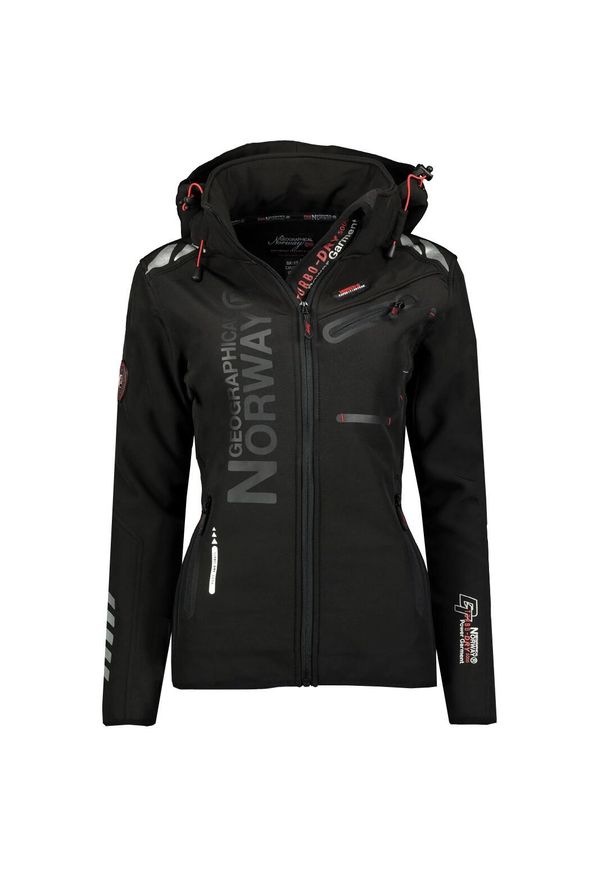 Geographical Norway REINE ASSOR B LADY 068 – damski softshell wodoodporny.. Kolor: czarny. Materiał: materiał, poliester, elastan. Sport: turystyka piesza