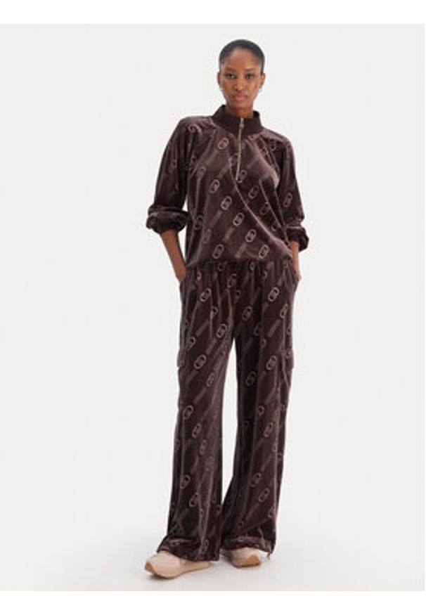 Liu Jo Sport Bluza TF5110 J4955 Brązowy Relaxed Fit. Kolor: brązowy. Materiał: syntetyk