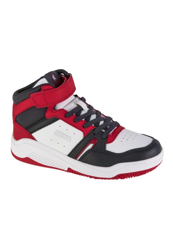 Buty do chodzenia dla dzieci Joma Platea Mid Jr. Zapięcie: rzepy. Kolor: biały, czerwony, wielokolorowy, czarny. Materiał: materiał. Szerokość cholewki: normalna. Sport: turystyka piesza