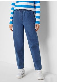 bonprix - Dżinsy Mom, high waist, wygodny pasek. Stan: podwyższony. Kolor: niebieski #1