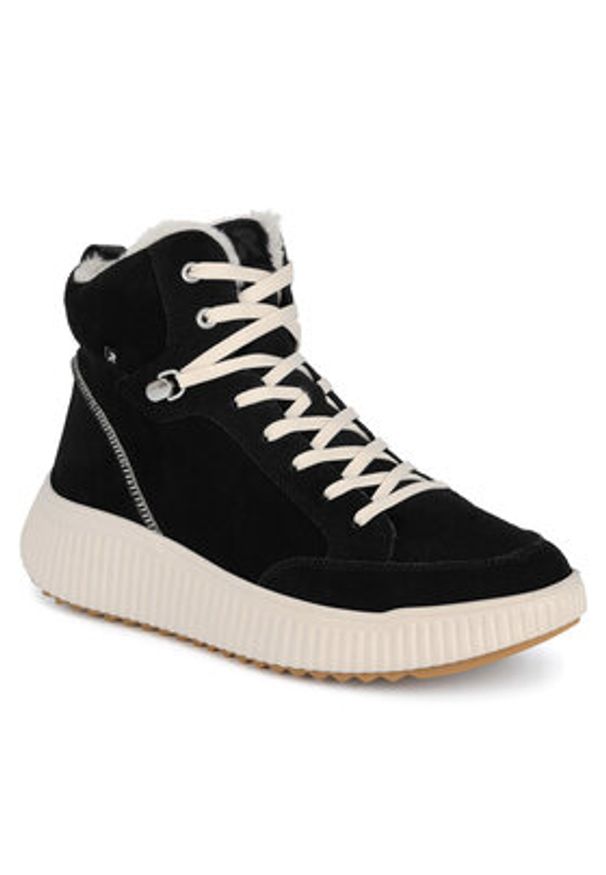 Rieker Revolution Lifestyle Botki W1771-00 Czarny. Kolor: czarny. Materiał: skóra, zamsz