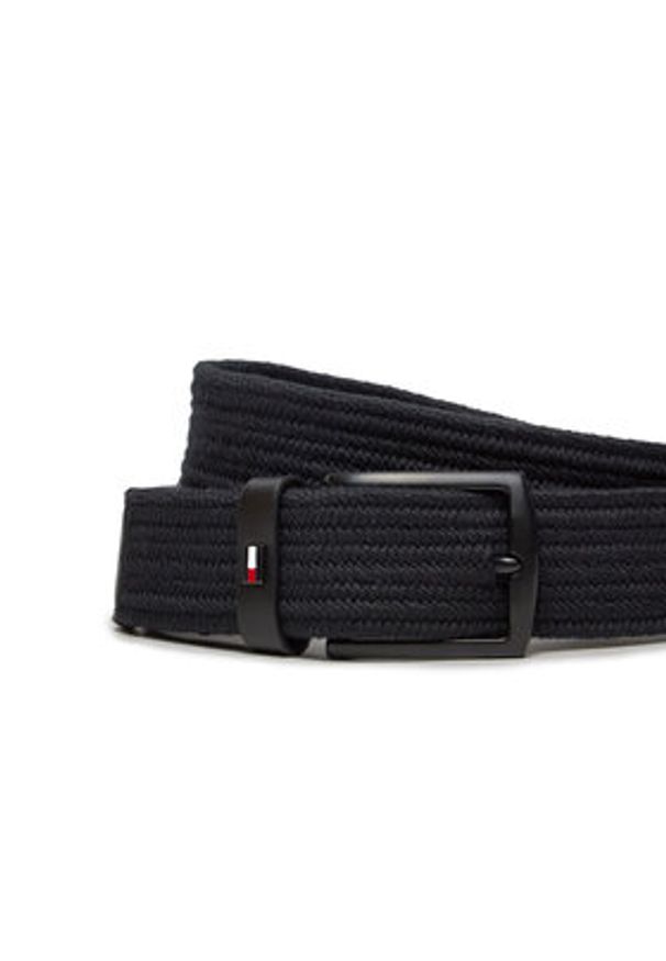 TOMMY HILFIGER - Tommy Hilfiger Pasek Męski Denton Elastic AM0AM12548 Czarny. Kolor: czarny. Materiał: materiał