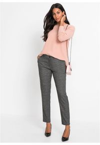 bonprix - Spodnie chinosy w kratę. Kolor: czarny. Styl: elegancki #2