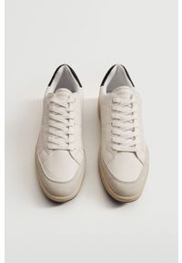 Mango Man Buty Fasano kolor biały. Nosek buta: okrągły. Zapięcie: sznurówki. Kolor: biały. Materiał: guma #3