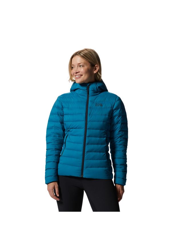 MOUNTAIN HARDWEAR - Damska kurtka z zamkiem błyskawicznym Mountain Hardwear Deloro Down. Kolor: niebieski. Materiał: puch. Sport: turystyka piesza, wspinaczka