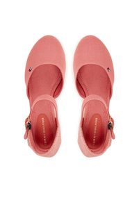 TOMMY HILFIGER - Tommy Hilfiger Espadryle Mid Wedge Espad Closed Toe FW0FW09233 Koralowy. Kolor: pomarańczowy. Materiał: materiał #3