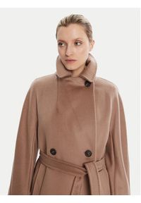 Weekend Max Mara Płaszcz wełniany Resina 2525016031 Brązowy Regular Fit. Kolor: brązowy. Materiał: wełna