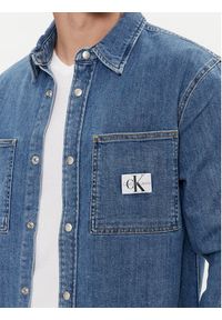 Calvin Klein Jeans Koszula jeansowa Linear J30J324885 Niebieski Slim Fit. Kolor: niebieski. Materiał: bawełna